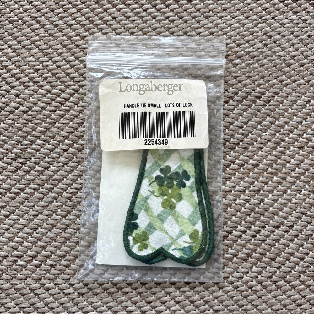 Longaberger 1999 Lots of Luck Basket Shamrock Small Handle Tie #2254349